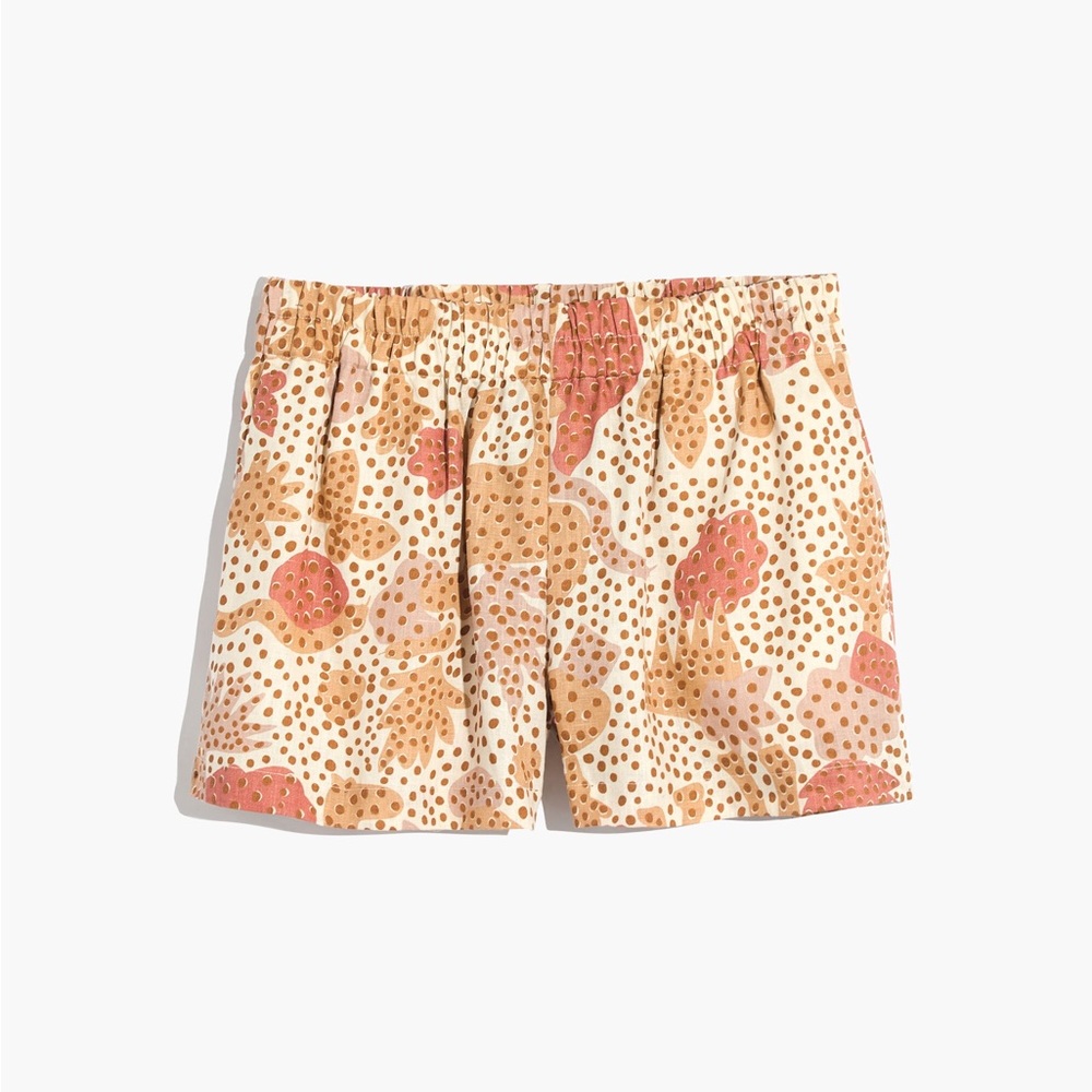 Madewell women’s oversized pajama shorts in zoo pockets linen/cotton large